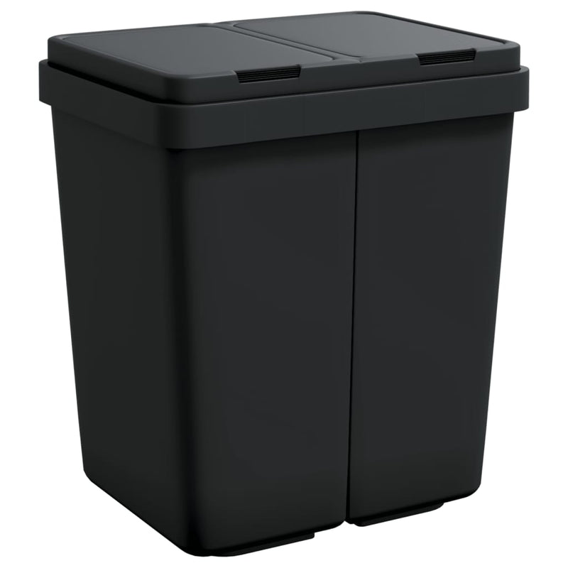 Load image into Gallery viewer, Vidaxl dubbele vuilnisbak 2x25 l antracietkleurig
