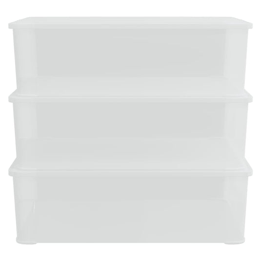 VidaXL Opbergboxen kunststof 3 st stapelbaar 25 L