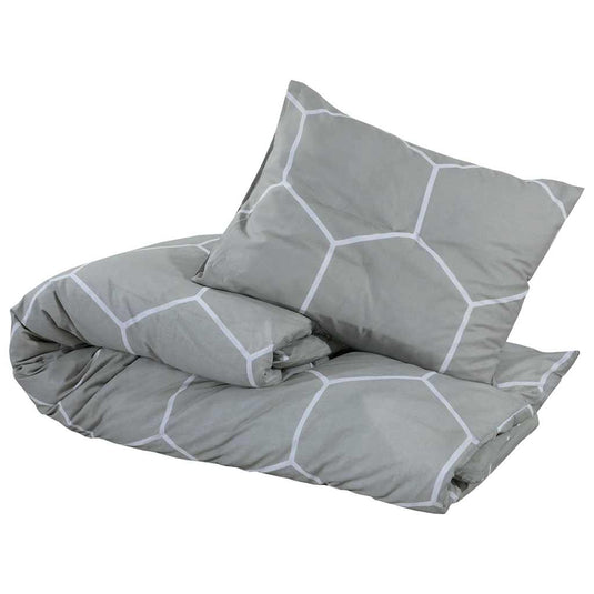 Vidaxl dekbedovertrekset 140x200 cm katoen grijs en wit
