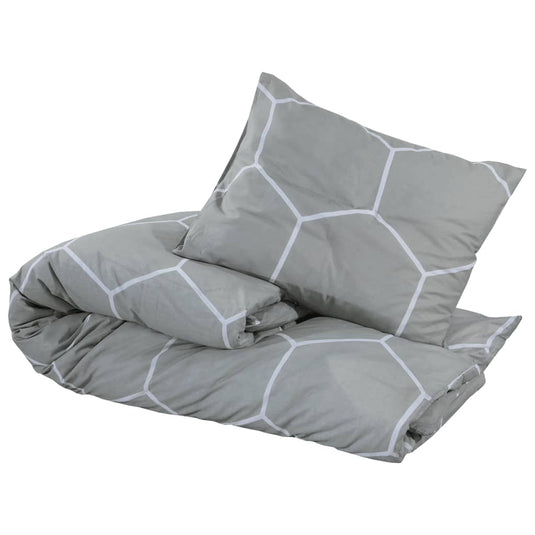 Vidaxl dekbedovertrekset 220x240 cm katoen grijs en wit