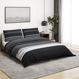 Vidaxl dekbedovertrekset 135x200 cm katoen zwart en wit