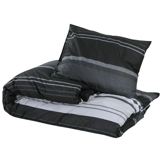 Vidaxl dekbedovertrekset 155x220 cm katoen zwart en wit