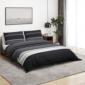 Vidaxl dekbedovertrekset 155x220 cm katoen zwart en wit