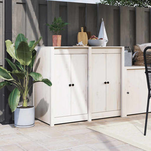 Vidaxl kastdeurtjes voor buitenkeuken meppel 2 st 50x9x82 cm grenenhout wit