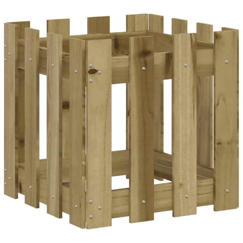 Load image into Gallery viewer, Vidaxl plantenbak met hekontwerp 40x40x40 cm geïmpregneerd grenenhout
