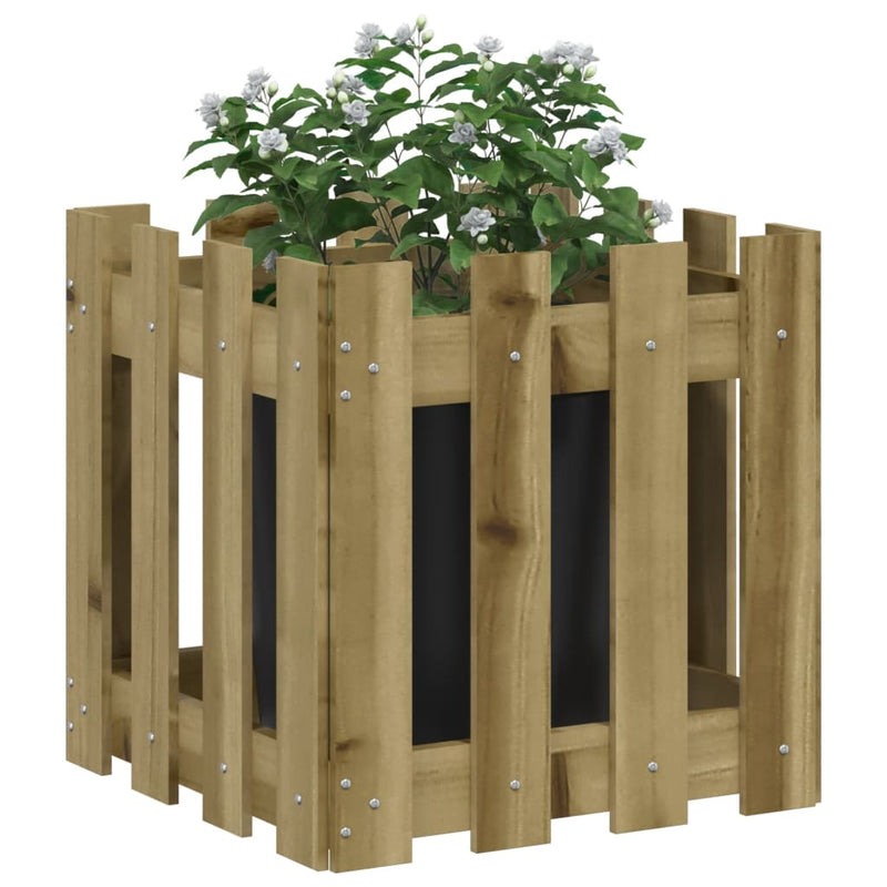 Load image into Gallery viewer, Vidaxl plantenbak met hekontwerp 40x40x40 cm geïmpregneerd grenenhout

