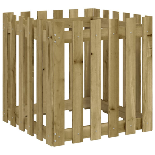 Vidaxl plantenbak met hekontwerp 60x60x60 cm geïmpregneerd grenenhout