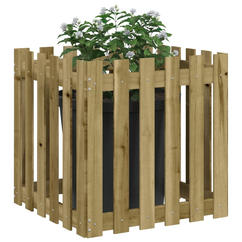 Load image into Gallery viewer, Vidaxl plantenbak met hekontwerp 60x60x60 cm geïmpregneerd grenenhout
