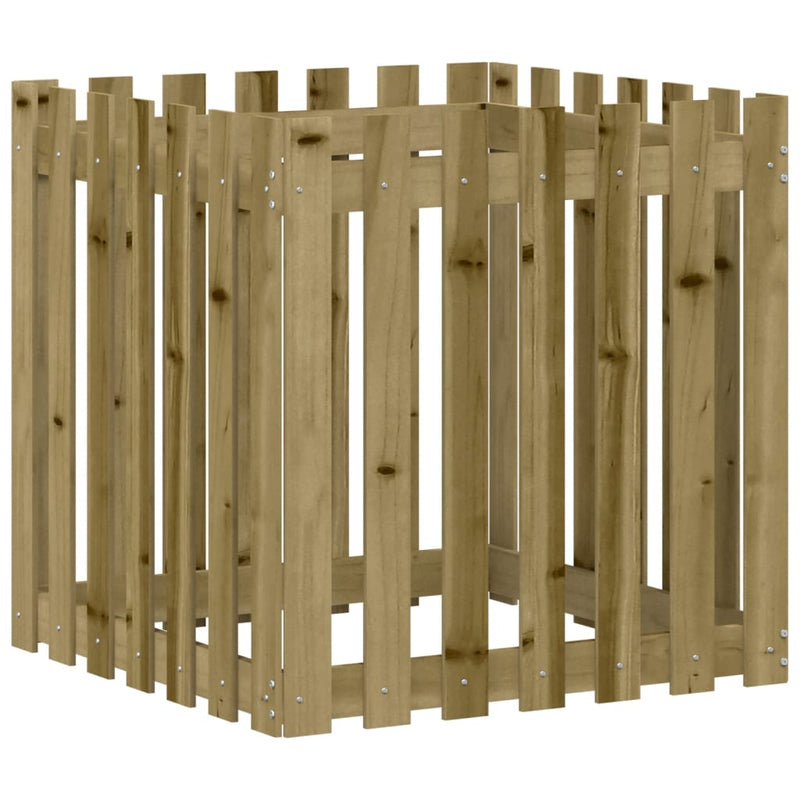 Load image into Gallery viewer, Vidaxl plantenbak met hekontwerp 70x70x70 cm geïmpregneerd grenenhout
