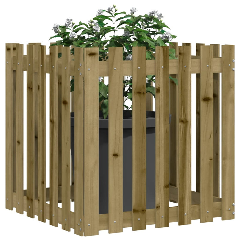 Load image into Gallery viewer, Vidaxl plantenbak met hekontwerp 70x70x70 cm geïmpregneerd grenenhout
