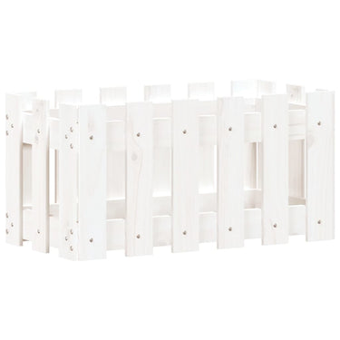 Vidaxl plantenbak met hekontwerp 60x30x30 cm massief grenenhout wit