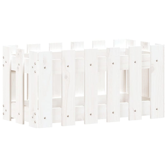 Vidaxl plantenbak met hekontwerp 60x30x30 cm massief grenenhout wit