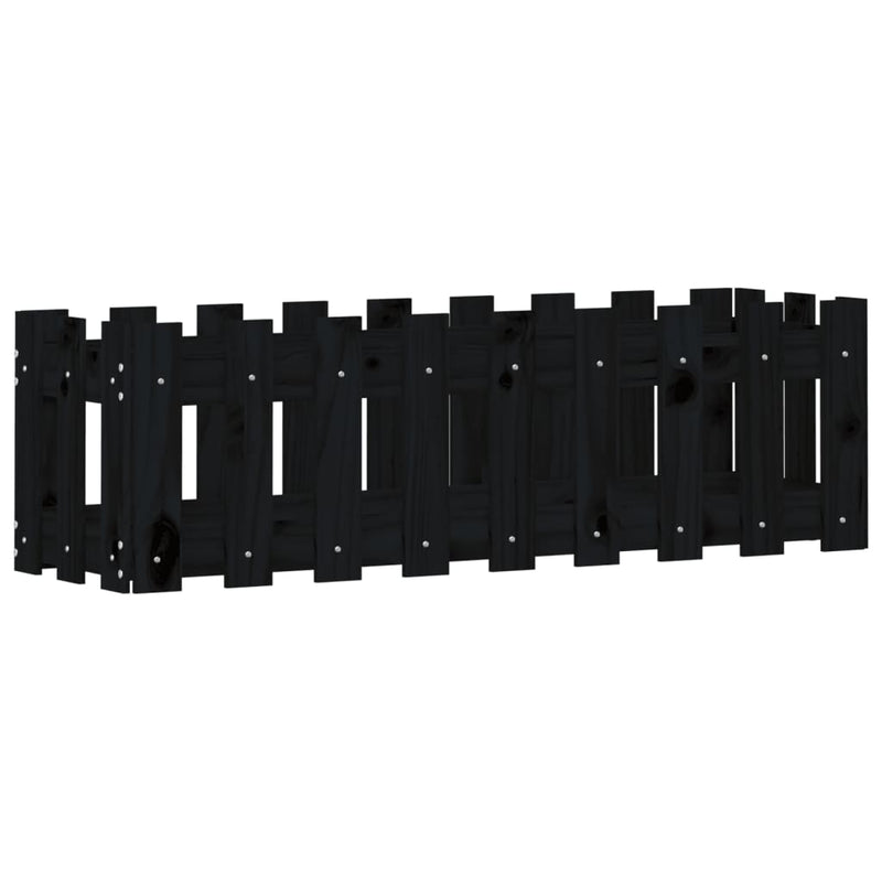 Load image into Gallery viewer, Vidaxl plantenbak verhoogd hekontwerp 100x30x30 cm grenenhout zwart
