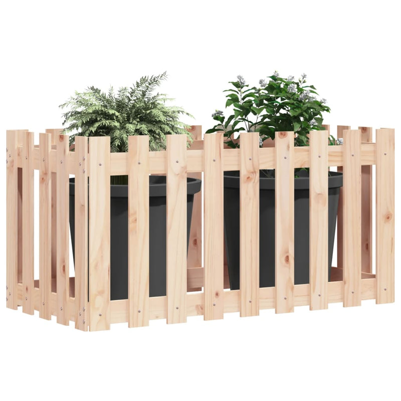 Load image into Gallery viewer, Vidaxl plantenbak verhoogd met hekontwerp 100x50x70 cm grenenhout
