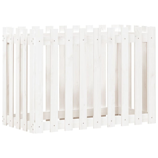 Vidaxl plantenbak verhoogd hekontwerp 100x50x70 cm grenenhout wit