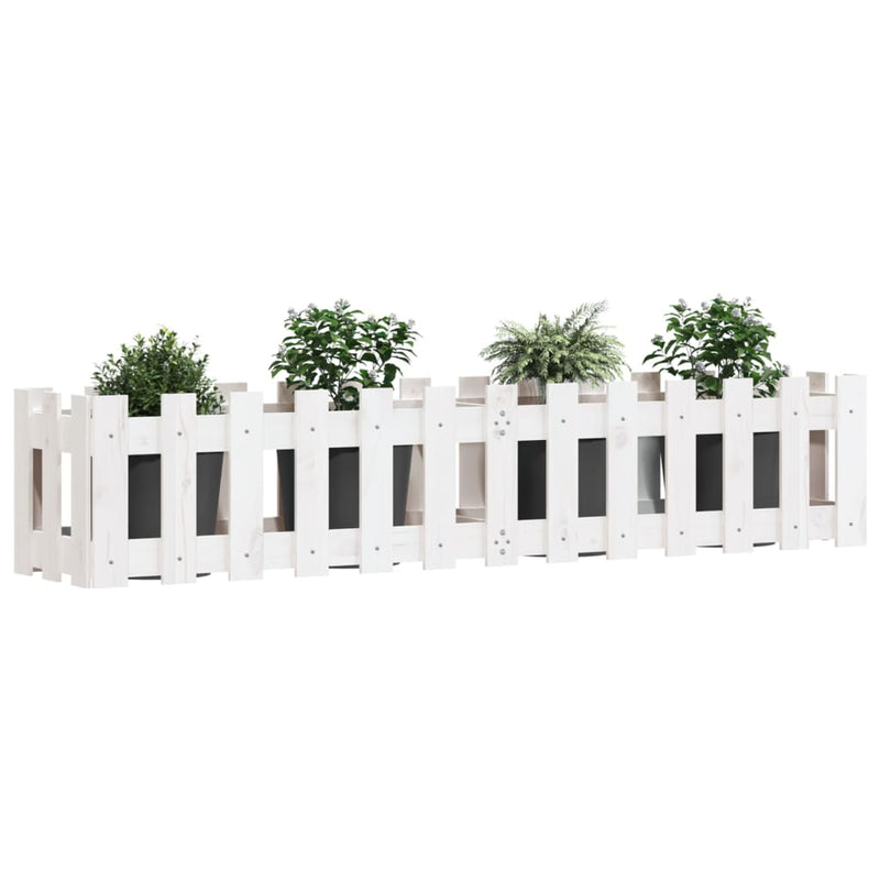 Load image into Gallery viewer, Vidaxl plantenbak verhoogd hekontwerp 150x30x30 cm grenenhout wit
