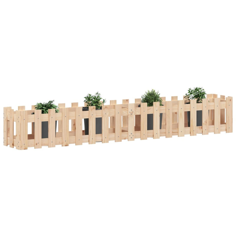 Load image into Gallery viewer, Vidaxl plantenbak verhoogd met hekontwerp 200x30x30 cm grenenhout
