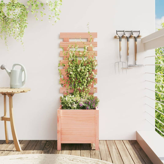 Vidaxl plantenbak met rek 39x39,5x114 cm massief douglashout