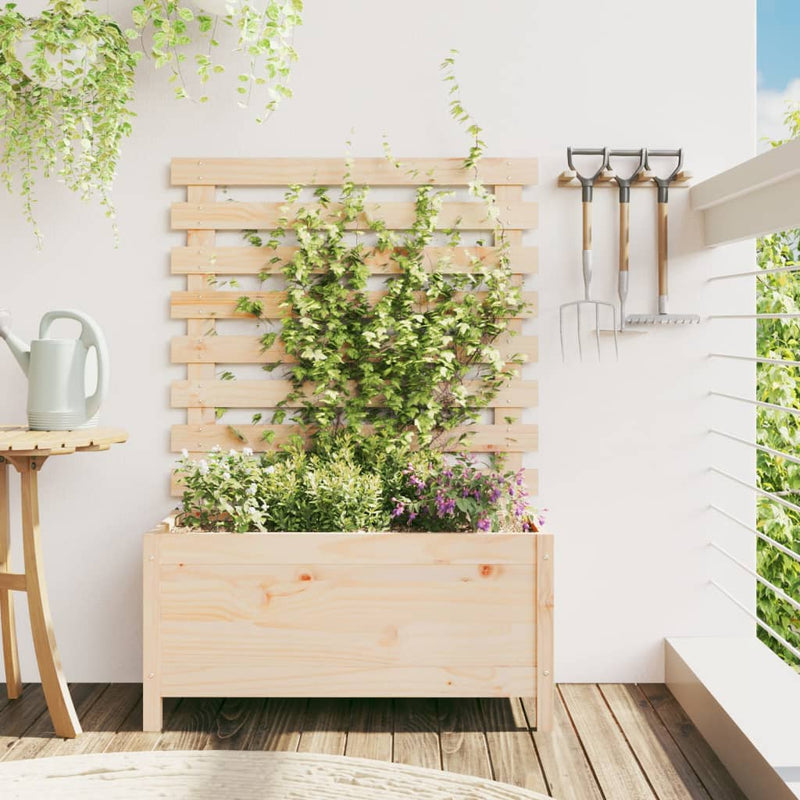 Load image into Gallery viewer, Vidaxl plantenbak met rek 79x39,5x114 cm massief grenenhout
