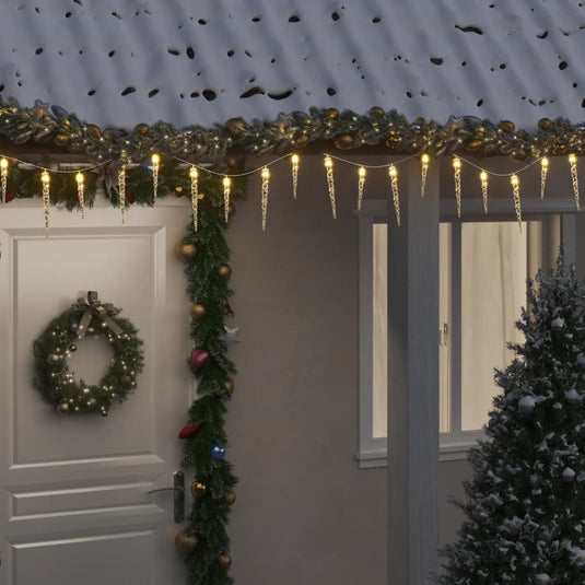 Vidaxl kerst ijspegellamp 100 led's warm wit 10 m acryl pvc