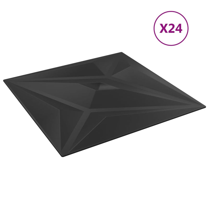 Load image into Gallery viewer, Vidaxl 24 st wandpanelen ster 6 m² 50x50 cm xps zwart

