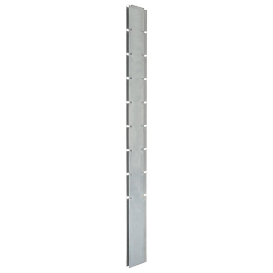 VidaXL Schuttingpalen 20 st 220 cm gegalvaniseerd staal zilverkleurig