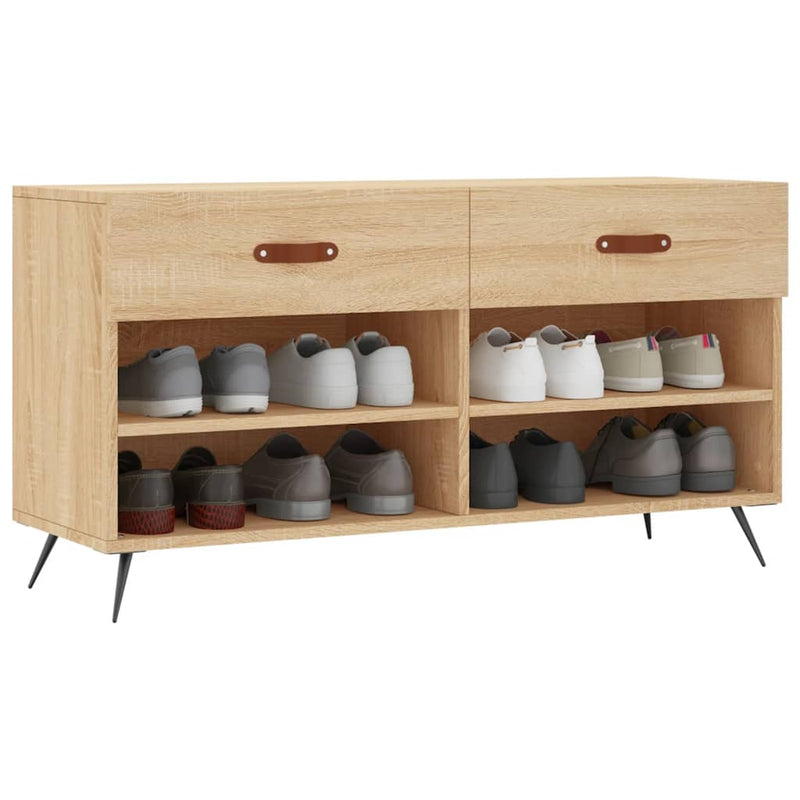 Load image into Gallery viewer, Vidaxl schoenenbank 102x35x55 cm bewerkt hout sonoma eikenkleurig

