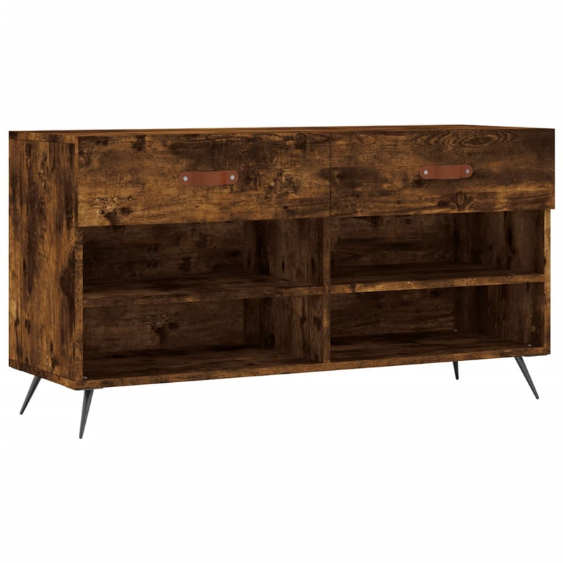 Load image into Gallery viewer, Vidaxl schoenenbank 102x35x55 cm bewerkt hout gerookt eikenkleurig
