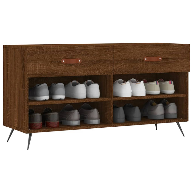 Afbeelding laden in galerijviewer, Vidaxl schoenenbank 102x35x55 cm bewerkt hout sonoma eikenkleurig
