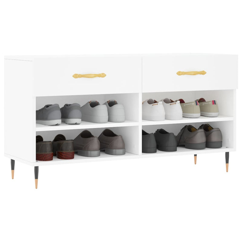 Load image into Gallery viewer, Vidaxl schoenenbank 102x35x55 cm bewerkt hout wit
