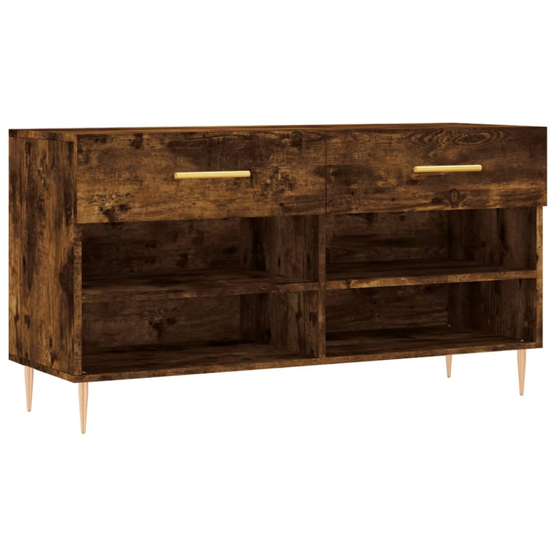 Load image into Gallery viewer, Vidaxl schoenenbank 102x35x55 cm bewerkt hout gerookt eikenkleurig
