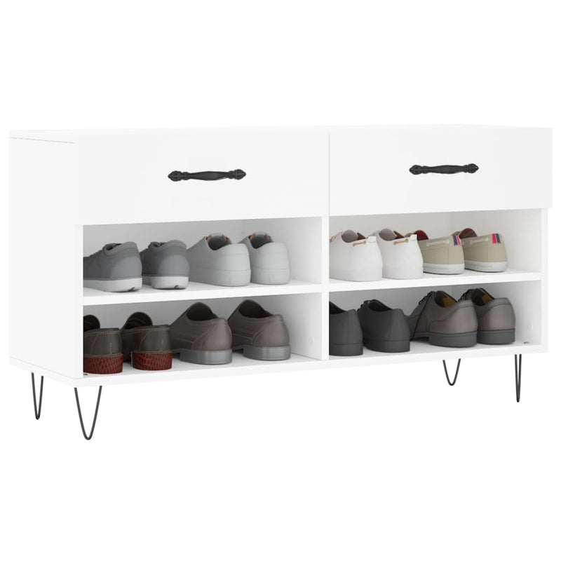 Load image into Gallery viewer, Vidaxl schoenenbank 102x35x55 cm bewerkt hout wit
