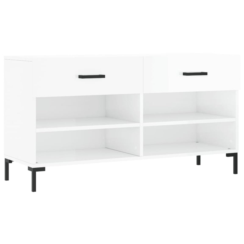 Load image into Gallery viewer, Vidaxl schoenenbank 102x35x55 cm bewerkt hout hoogglans wit
