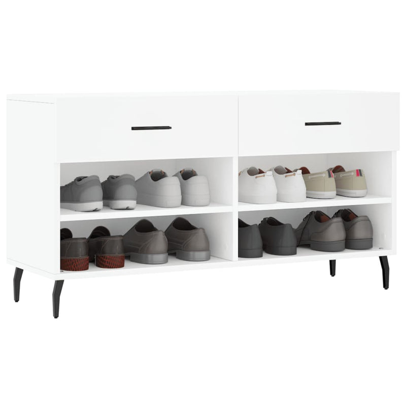Load image into Gallery viewer, Vidaxl schoenenbank 102x35x55 cm bewerkt hout wit
