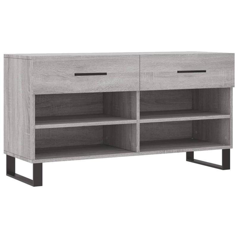 Load image into Gallery viewer, Vidaxl schoenenbank 102x35x55 cm bewerkt hout grijs sonoma eikenkleur
