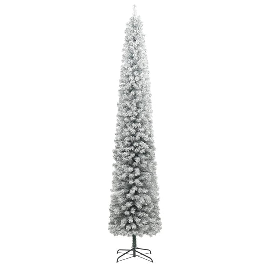 Vidaxl kunstkerstboom smal met standaard en sneeuw 270 pvc
