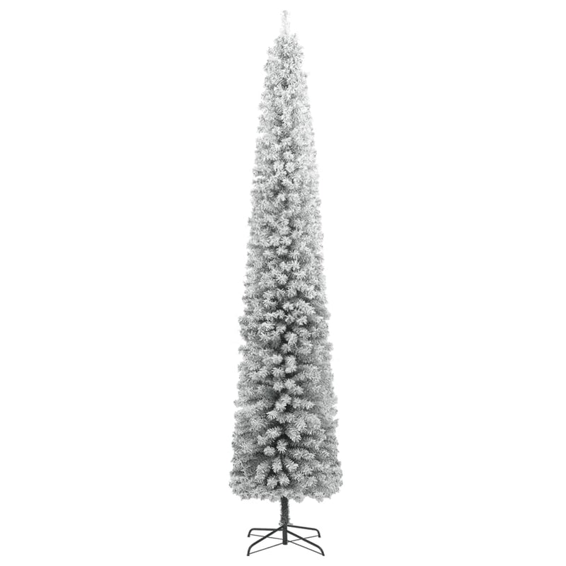 Load image into Gallery viewer, Vidaxl kunstkerstboom smal met standaard en sneeuw 300 cm pvc
