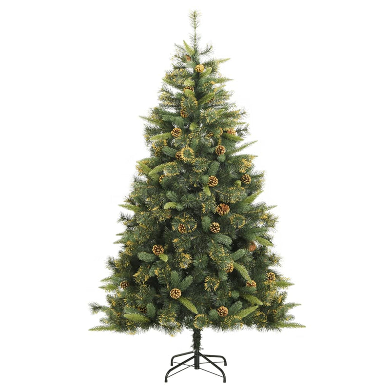 Load image into Gallery viewer, Vidaxl kunstkerstboom met scharnieren en dennenappels 240 cm
