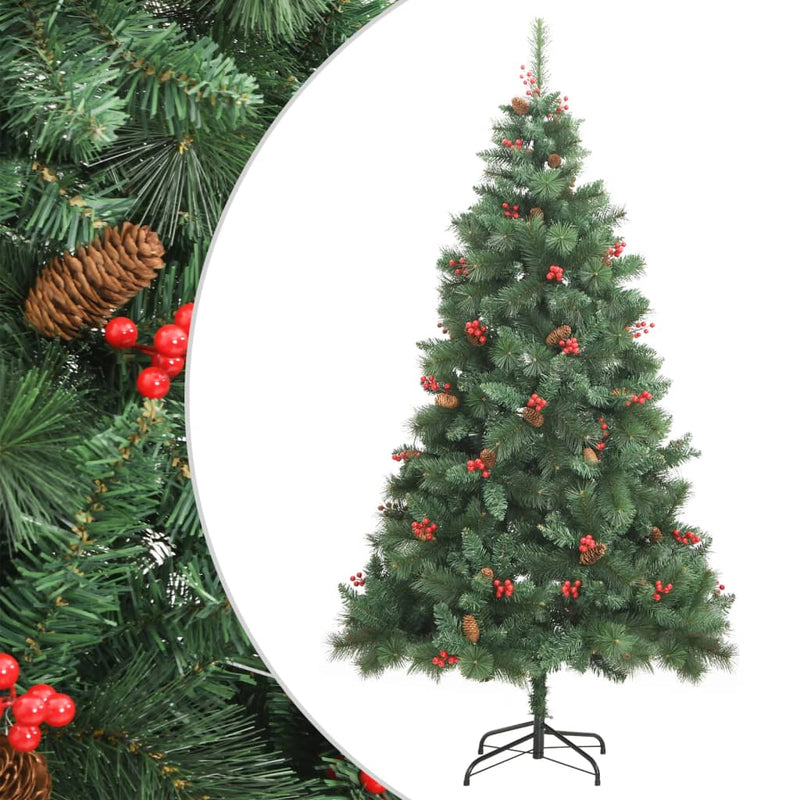 Load image into Gallery viewer, VidaXL Kunstkerstboom met scharnieren dennenappels en bessen 180 cm
