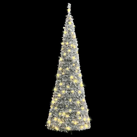 Vidaxl kunstkerstboom pop-up met sneeuw 100 led's 150 cm