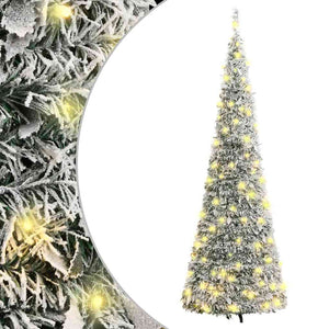 Vidaxl kunstkerstboom pop-up met sneeuw 200 led's 210 cm