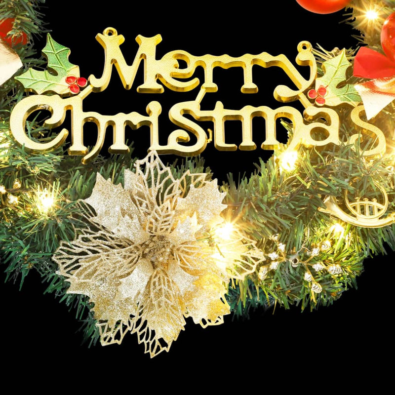 Load image into Gallery viewer, VidaXL Kerstkrans met 20 LED's 45 cm groen
