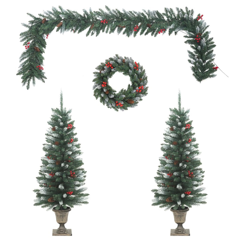 Load image into Gallery viewer, Vidaxl 4-delige kerstdeurdecoratieset pvc
