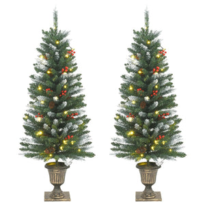 VidaXL Kunstkerstbomen 2 st 100 LED's 120 cm groen