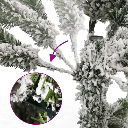 Vidaxl kunstkerstboom met scharnieren en sneeuw 180 cm