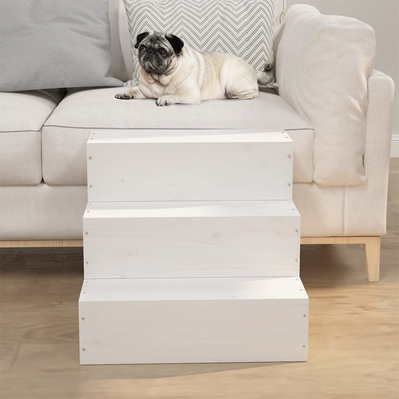 Load image into Gallery viewer, Vidaxl huisdierentrap 40x37,5x35 cm massief grenenhout wit
