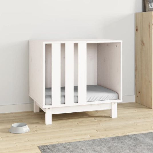 Vidaxl hondenhok 60x45x57 cm massief grenenhout wit