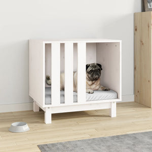 Vidaxl hondenhok 60x45x57 cm massief grenenhout wit