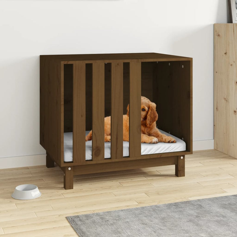 Load image into Gallery viewer, VidaXL Hondenhok 70x50x62 cm massief grenenhout honingbruin
