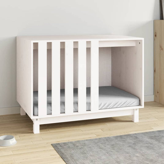 Vidaxl hondenhok 90x60x67 cm massief grenenhout wit